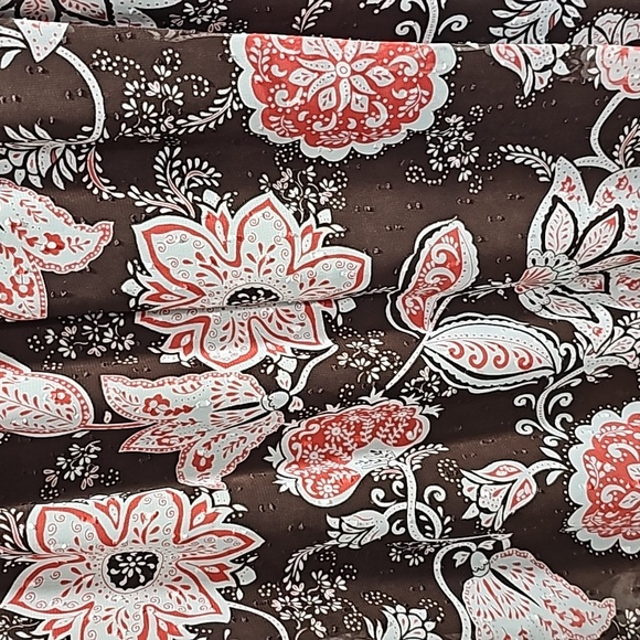 Brown and Pink Floral Top with Fabric Belt - Picture 4 of 12